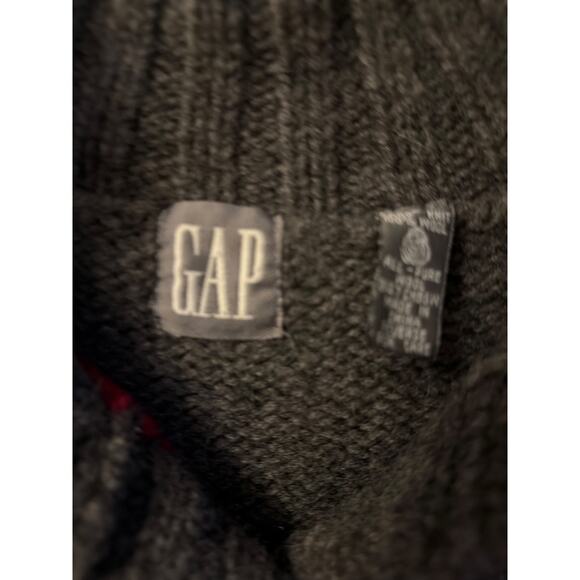 Rare Vintage GAP Hand-Knit Wool Cardigan Bold Floral SzL - Picture 5 of 9